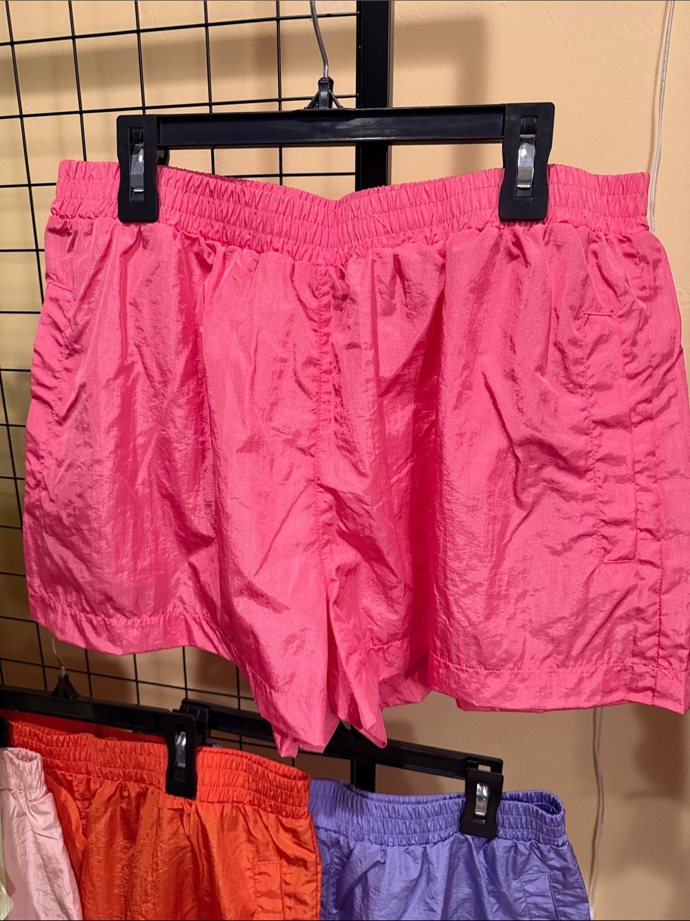 Double Zero Bright Pink Elastic-Waist Athletic Shorts